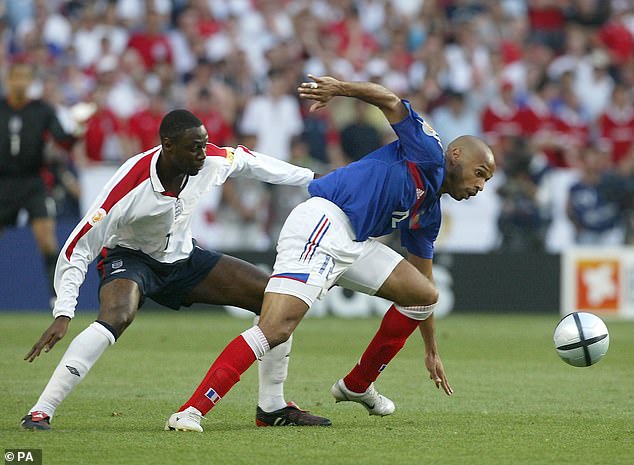 43-year-old King (left) made two of his 21 Three Lions caps at Euro 2004 in Portugal