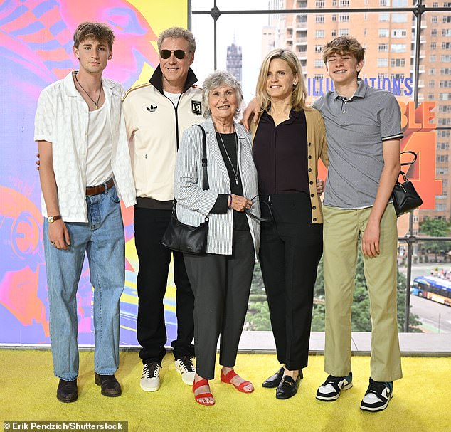 Ferrell also posed for a sweet family photo with his 83-year-old mother Betty Kay Overman, as well as his wife and two of their three sons, Magnus, 20, and Axel, 14. Ferrell and Paulin's other son Mattias, 17, didn't either, it seems to be present