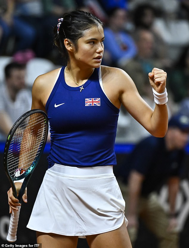 Emma at the Billie Jean King Cup qualifier between France and Great Britain in April 2024