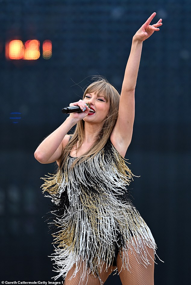 It comes as Taylor kicked off the UK leg of her tour in Edinburgh last week (pictured), and now heads to Liverpool, Cardiff and Wembley.