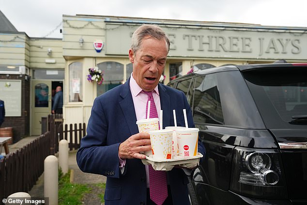 Mr Farage made light of it and bought a round of banana milkshakes for the snappers