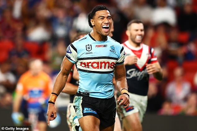 Ronaldo Mulitalo played his 100th NRL match for the Sharks