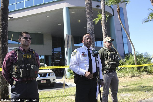 Lee County Sheriff Carmine Marceno speaks to the media after a hostage situation at the Bank of America next to the Bell Tower Shops in Fort Myers, Florida earlier this year