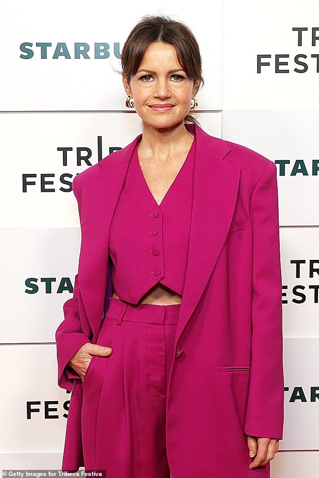 Carla Gugino Is Majestic In Magenta Ensemble At 2024 Tribeca Festival ...