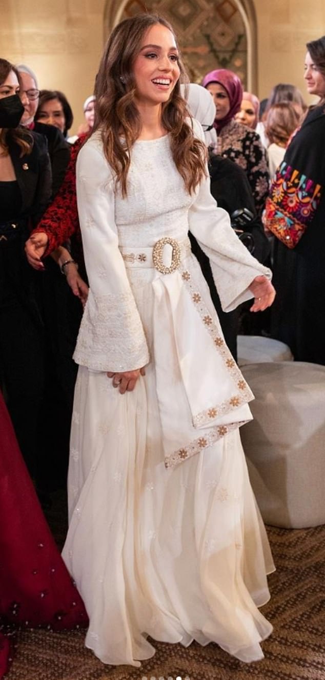 Princess Iman wore the belt of her mother's wedding dress during her henna party on March 8, 2023