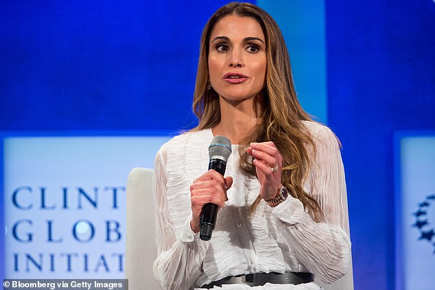 Queen of Jordan is pictured speaking during a panel discussion at the Clinton Global Initiative (CGI) annual meeting in New York in September 2016