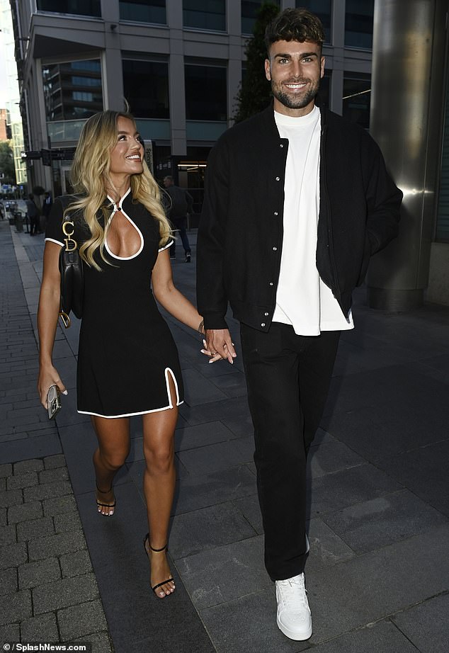 The Love Island: All Stars winner, 30, looked nothing short of sensational as she put on a leggy display in a little black dress with a peek-a-boo cutout at the neckline