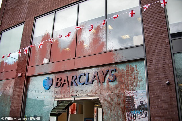 BURY: Barclays bank in Bury, Manchester, this morning, which was targeted by activists