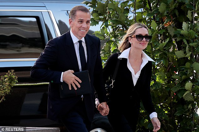 Hunter Biden and wife Melissa Cohen arrive at court on Monday