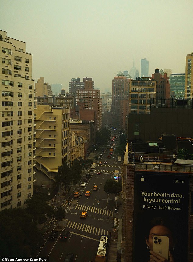 It can be difficult to escape the smoke from wildfires – this image shows the haze in New York City created by wildfires in Canada in 2023