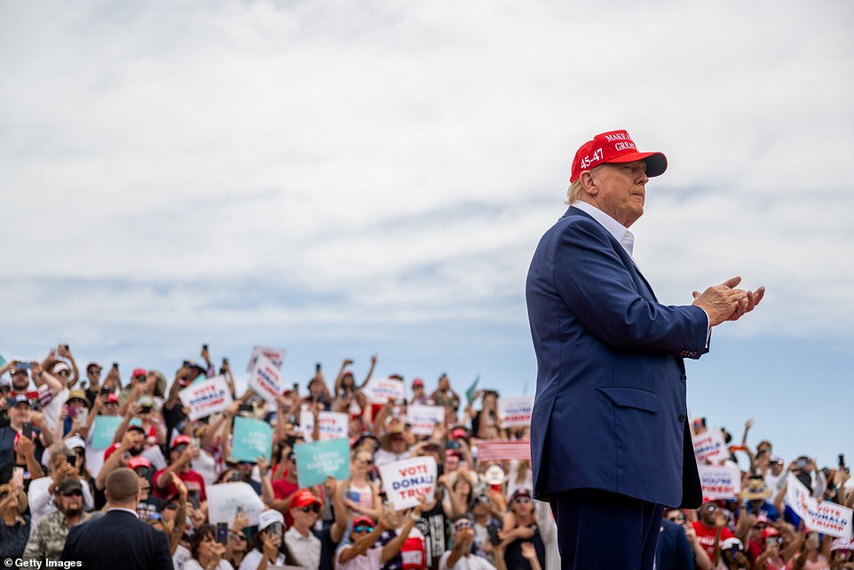 “So there's a shark 10 meters away from the boat, 10 meters... will I be electrocuted if the boat sinks?  Water flows over the battery, the boat sinks.  Do I stay on top of the boat and get electrocuted?'  Trump asked.  