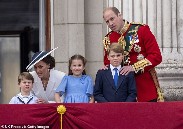 2022 -- William, Kate and their children attend Trooping the Color in London on June 2, 2022