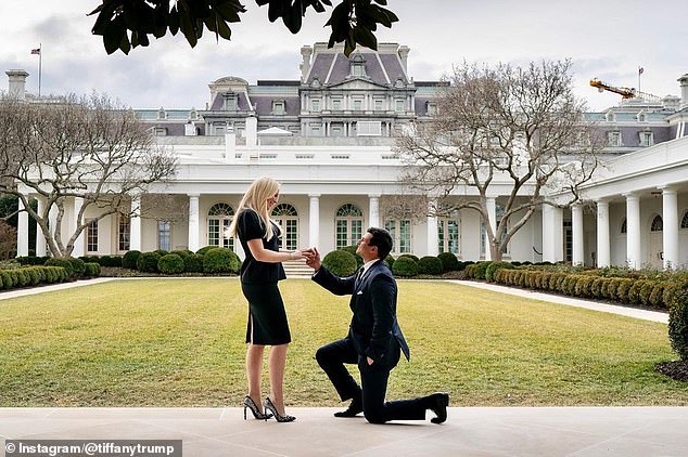 The former first daughter got engaged at the White House, with Michael getting down on one knee to pop the question - the footage released days before her father's presidency ended