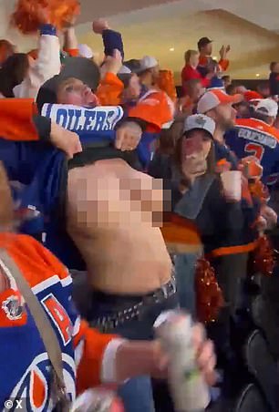 'Kate' flashed her chest during the team's NHL Conference Finals Game 5 victory against the Dallas Stars on May 31