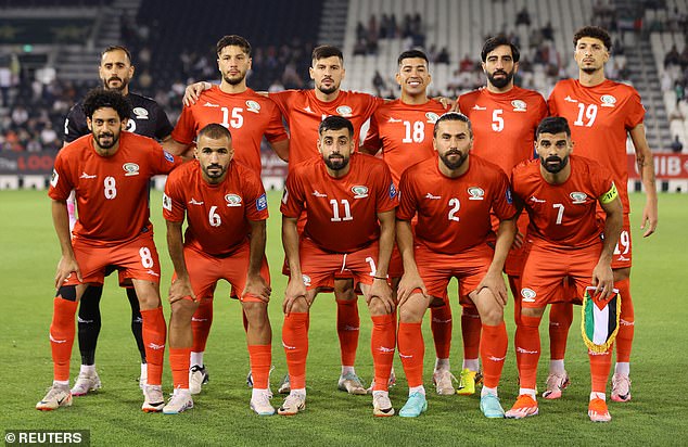 It was a blunt reference to the Australian government's refusal to officially recognize Palestine as a country due to ongoing horrific scenes in the war-torn country in Gaza (photo: Palestinian football team ahead of a World Cup qualifier against Lebanon)