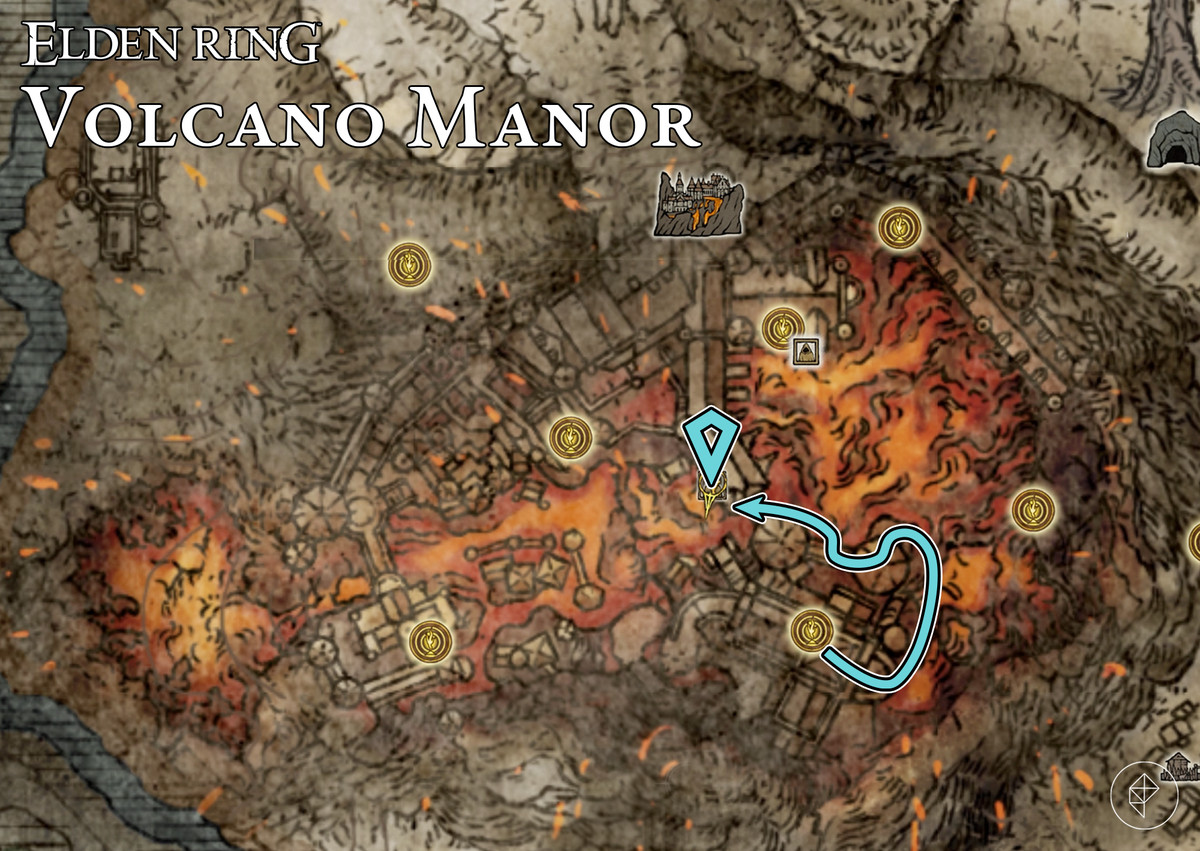 Elden Ring map showing the route to Rya's final location