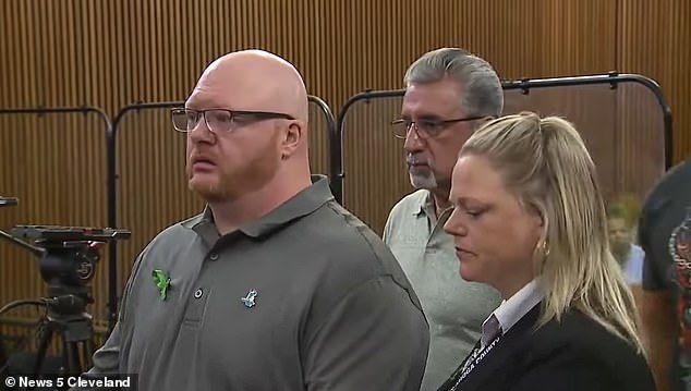 Wood's grieving father, Jared Wood, begged the judge to 'do everything you can to keep this monster behind bars'