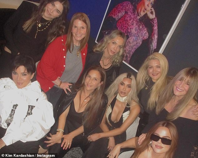 Kim was surrounded by her lifelong friends, mother Kris Jenner and sister Khloe