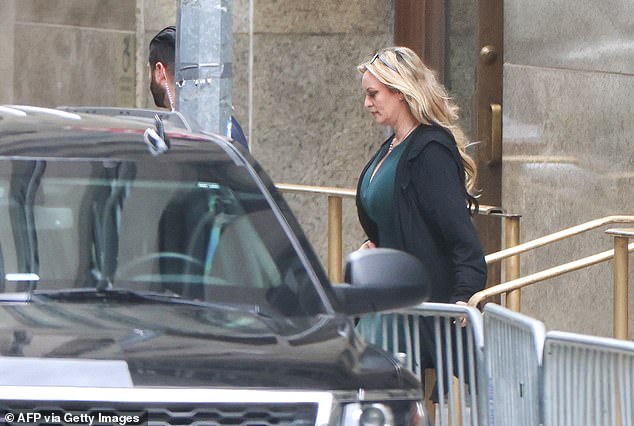 Stormy Daniels leaves Manhattan Criminal Court after testifying in former President Donald Trump's hush money case