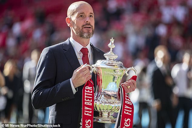 Manchester United could part ways with Erik ten Hag (pictured) this summer, and Southgate has emerged as one of the top candidates to take over at Old Trafford