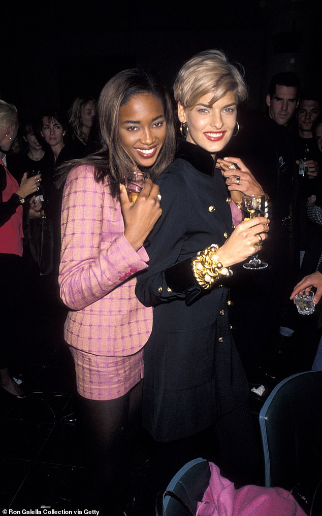 The pair were part of the original crop of supermodels who dominated the catwalk in the 1990s (pictured together in 1990)