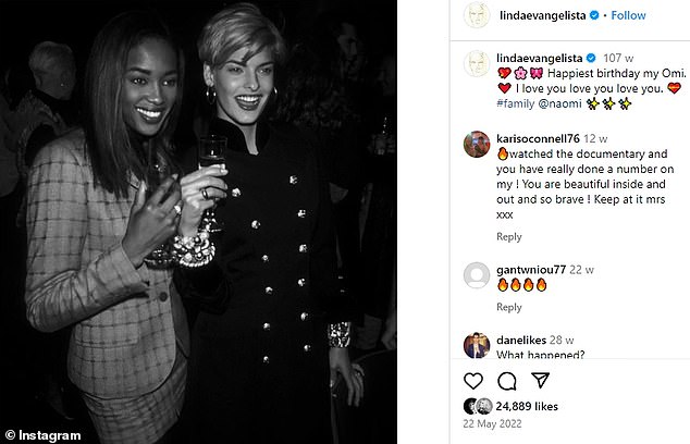 In 2022, Linda shared an Instagram post wishing Naomi a happy birthday, alongside a photo of them from the 90s