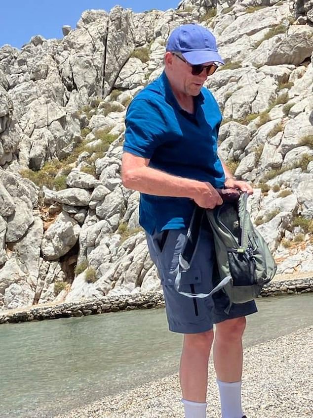 Dr.  Mosley succumbed to the heat on Symi Island – despite taking sensible precautions such as carrying a bottle of water and an umbrella for shade