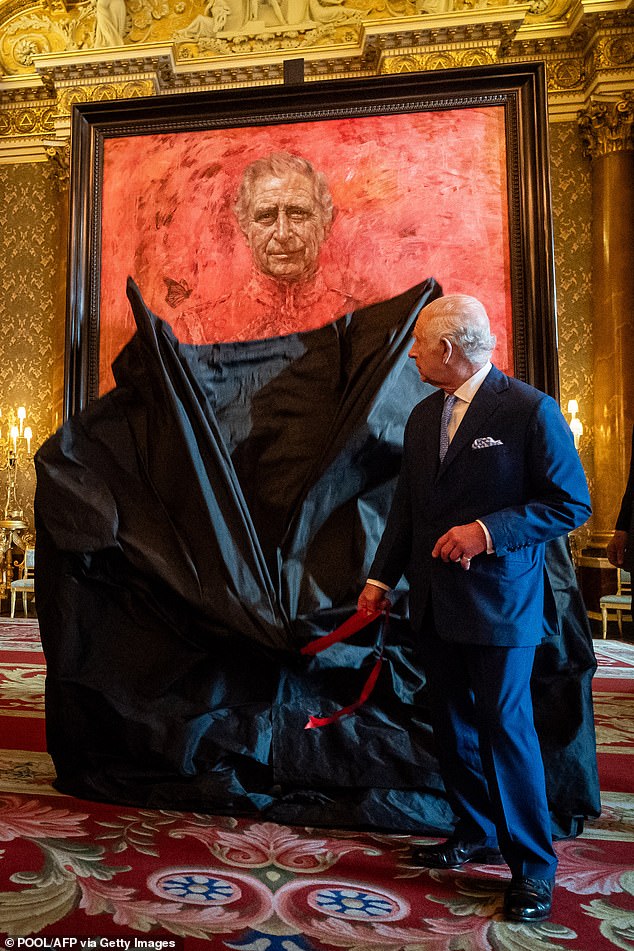 The king unveiled the portrait last month in the presence of the artist, Queen Camilla and other guests