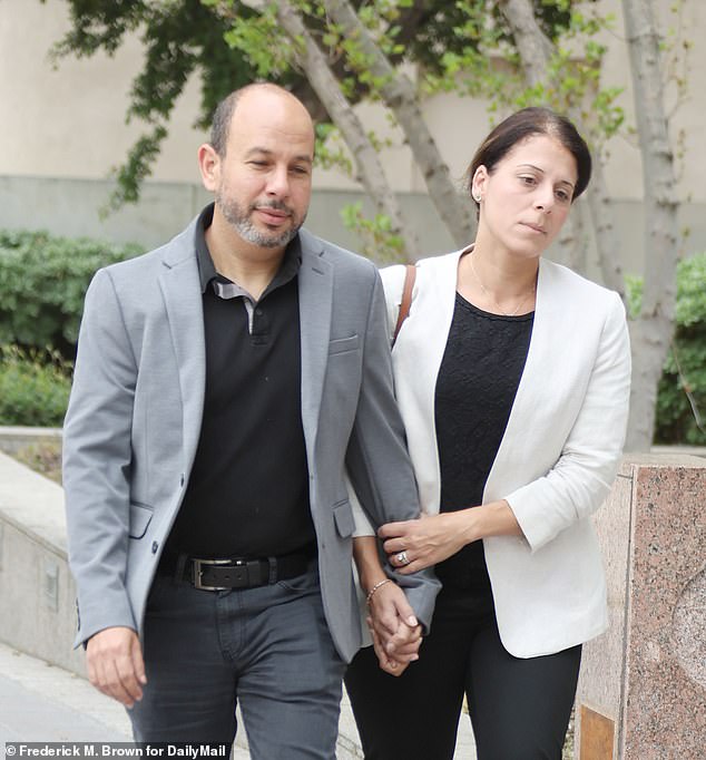 Mark and Nancy Iskander leave the court after Grossman's sentencing Monday