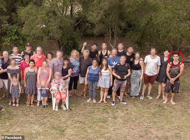 Maris Galea attended a family celebration with his ex-wife Amanda (pictured second right) and his former mother-in-law Cheryl Brewin (center)