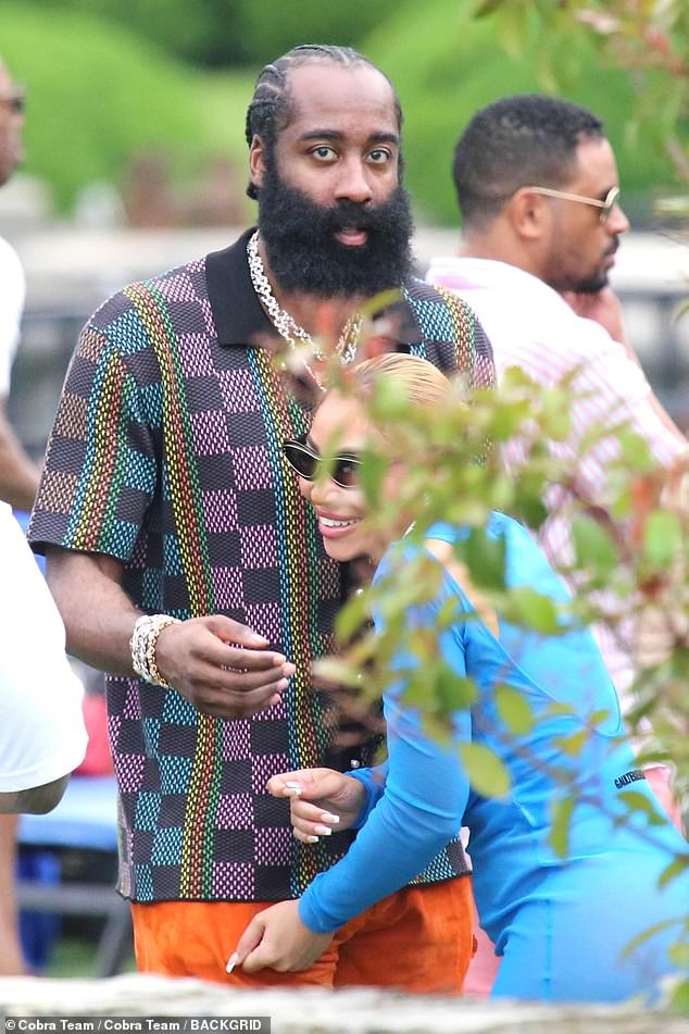 James Harden was also spotted at the wedding party with girlfriend Paije Speights