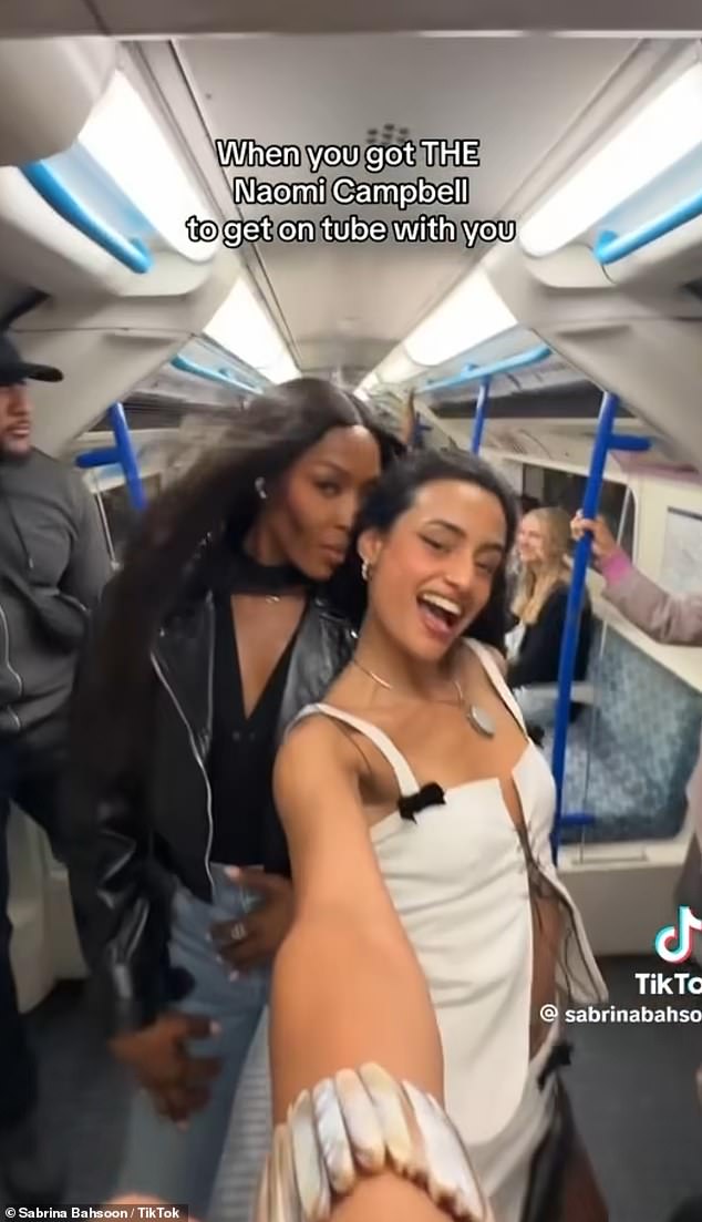 Naomi shared TikTok on her Instagram and wrote: 'What a lovely afternoon getting back to my roots and visiting my hometown Brixton with Sabrina on the Victoria line'