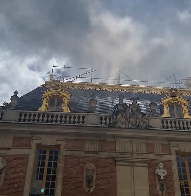 White smoke is coming from the roof of the palace this afternoon