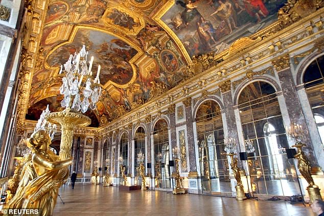 A general view of the famous Hall of Mirrors in the Palace of Versailles near Paris