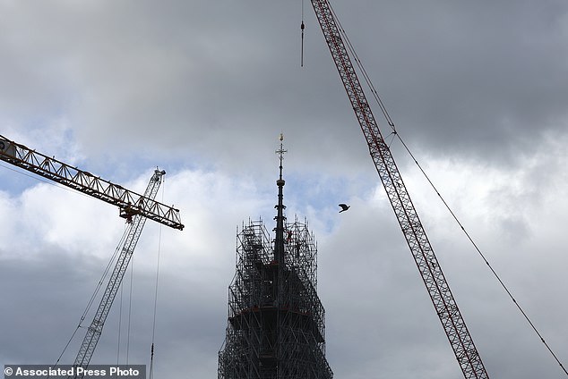 The 90-metre-high Gothic spire collapsed early in the coal fire and much of the UNESCO World Heritage building was destroyed