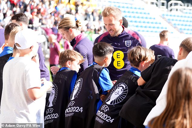 England captain Harry Kane was among those signing autographs for the fans in attendance