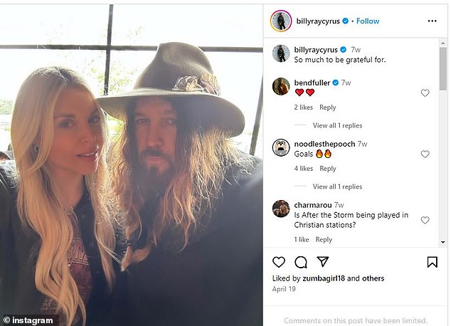 Just a month after the divorce, Billy shared a sweet photo with his wife and said 'so much to be grateful for'