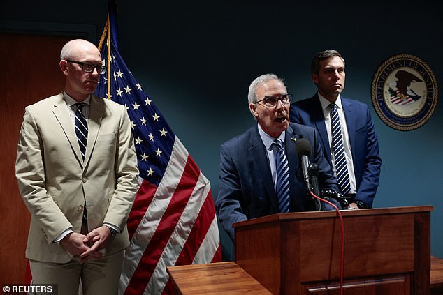 Prosecutor David Weiss (center) speaks to the media after the jury reaches a guilty verdict.  Weiss said the case shows that no one is above the law.  Prosecutors and Biden's legal team will be able to weigh in on the pre-sentencing report.  A sentencing date has not yet been scheduled