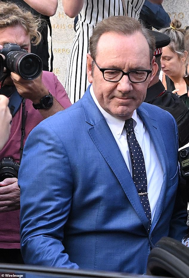 Actor Kevin Spacey will leave the Old Bailey Central Criminal Court, London in 2022