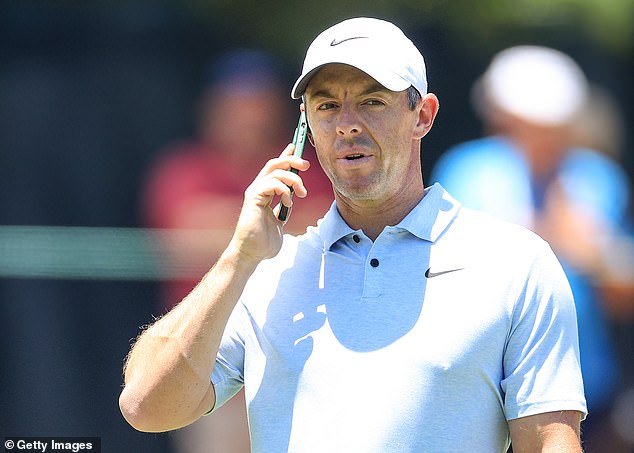 The four-time major winner was pictured on the phone at Pinehurst No. 2 ahead of the US Open