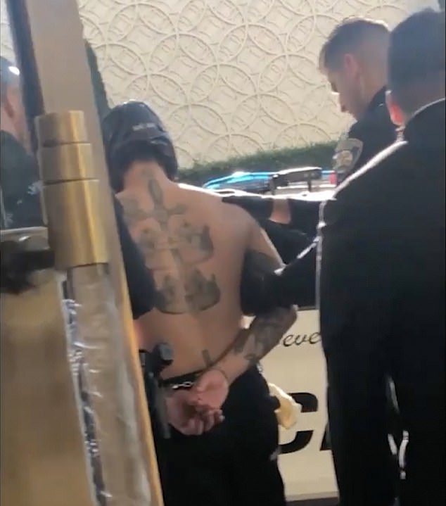 Garcia was led out of the Waldorf Astoria in Los Angeles in handcuffs this weekend