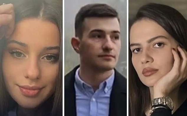 Pictured are Patrizia Cormos, 20, Cristian Molnar, 25, and his girlfriend Bianca Doros, 23 – the three friends swept away by floods in Italy in late May