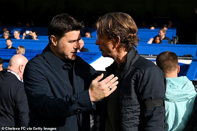 Mauricio Pochettino, left, and Thomas Frank, right, are said to have held talks in the week leading up to the FA Cup final