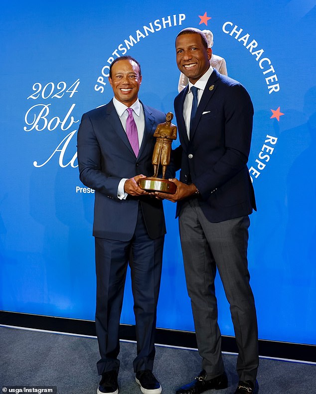 The 48-year-old accepted the Bob Jones Award - the USGA's highest honor