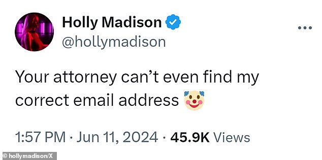 Madison posted a few tweets in response to the legal letter she received