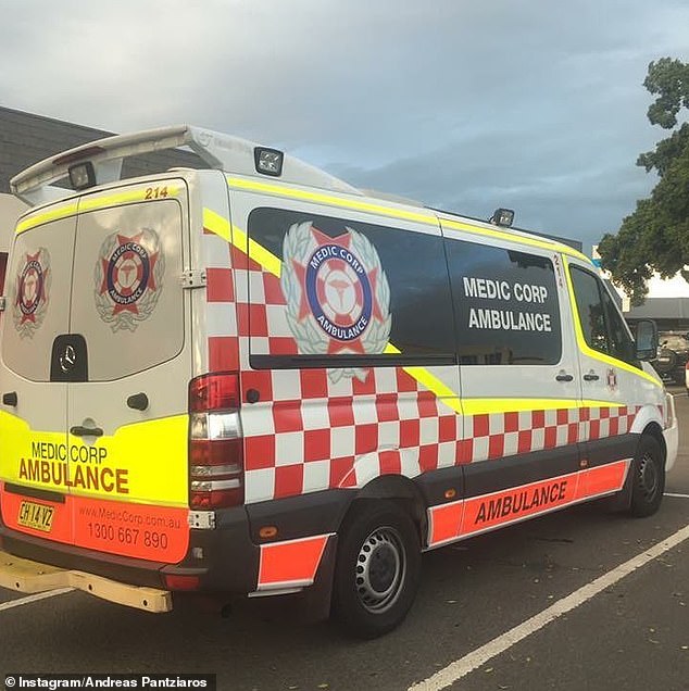 Pictured: Pantziaros' fake ambulance that he used as part of his Medic Corp business