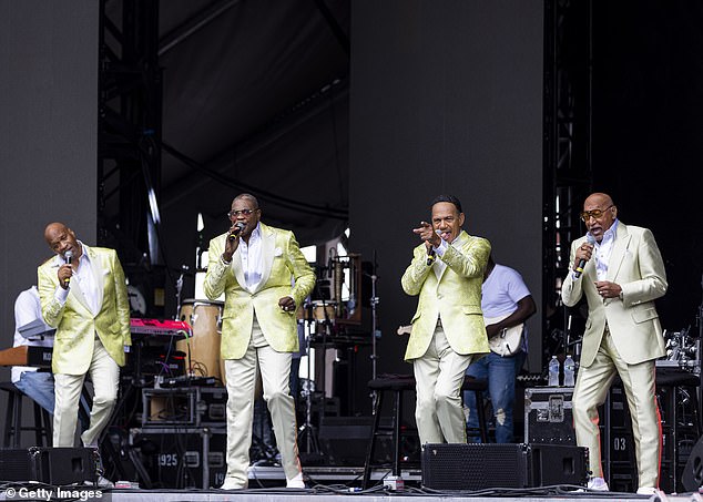 Morris claims he was initially given oxygen, but when he said he was worried about fans and stalkers because he was in the Four Tops, the staff removed the oxygen and put him in a straitjacket;  seen with the Four Tops in Indianapolis, Indiana, in 2022