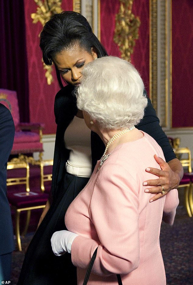 First Lady Michelle Obama made headlines when she put her arm around Queen Elizabeth during a reception at Buckingham Palace in 2009. Surprisingly, the monarch reciprocated and put an arm around the First Lady.