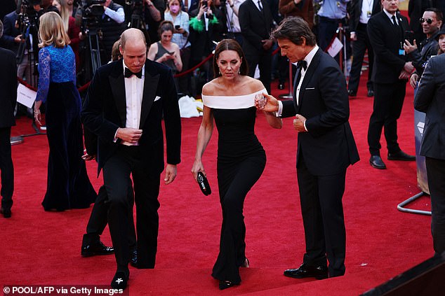 When the Prince and Princess of Wales attended the British premiere of Top Gun: Maverick, Tom Cruise raised eyebrows by reaching out to help Kate Middleton up a small flight of stairs.