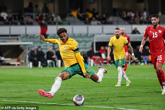 In-form striker Kusini Yengi scored twice as the Socceroos beat Palestine 5-0 in Perth